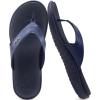 imageKuaiLu Flip Flops For Women Ladies Orthotic Yoga Mat Cushion Sandals Dressy Womans Lightweight Summer Slip On Beach Thong Sandles with Comfortable Arch Support US Size 512Dark Blue