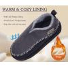 imageKuaiLu Mens Moccasin Slippers Memory Foam IndoorOutdoor Warm Suede House Shoes Winter Clogs Slipon Boots Slippers For Man with Fuzzy Sherpa Lining ampamp Arch Support Grey Black Size 10