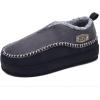 imageKuaiLu Mens Moccasin Slippers Memory Foam IndoorOutdoor Warm Suede House Shoes Winter Clogs Slipon Boots Slippers For Man with Fuzzy Sherpa Lining ampamp Arch Support Grey Black Size 10