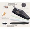 imageKuaiLu Mens Moccasin Slippers Memory Foam IndoorOutdoor Warm Suede House Shoes Winter Clogs Slipon Boots Slippers For Man with Fuzzy Sherpa Lining ampamp Arch Support Grey Black Size 10