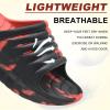 imageKuaiLu Mens Recovery Sandals Orthotic Thick Cushion Open Toe Sport Slides With Comfortable Plantar Fasciitis Arch Support Reduces Stress on Feet Joints ampamp Back PostExerciseCamored Black