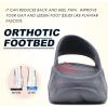 imageKuaiLu Mens Recovery Sandals Orthotic Thick Cushion Open Toe Sport Slides With Comfortable Plantar Fasciitis Arch Support Reduces Stress on Feet Joints ampamp Back PostExerciseDark Grey