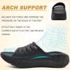 imageKuaiLu Mens Recovery Sandals Orthotic Thick Cushion Open Toe Sport Slides With Comfortable Plantar Fasciitis Arch Support Reduces Stress on Feet Joints ampamp Back PostExerciseBlack