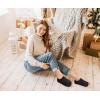 imageKuaiLu Womens Clog Slippers Cozy Warm Plush Lined With Arch Support Suede Faux Fur House ladies Bedroom Slippers Comfortable Memory Foam Slipon Womans Home ShoesBlack