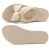 imageKuaiLu Womens Dressy Sandals with Arch Support Yoga Mat Comfortable Cushion Walking Criss Cross Slides Summer Beach Slip On Indoor Outdoor SlippersBeige