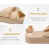 imageKuaiLu Womens Dressy Sandals with Arch Support Yoga Mat Comfortable Cushion Walking Criss Cross Slides Summer Beach Slip On Indoor Outdoor SlippersBeige