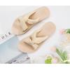 imageKuaiLu Womens Dressy Sandals with Arch Support Yoga Mat Comfortable Cushion Walking Criss Cross Slides Summer Beach Slip On Indoor Outdoor SlippersBeige