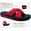 imageKuaiLu Womens Dressy Sandals with Arch Support Yoga Mat Comfortable Cushion Walking Criss Cross Slides Summer Beach Slip On Indoor Outdoor SlippersBlackRed
