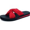 imageKuaiLu Womens Dressy Sandals with Arch Support Yoga Mat Comfortable Cushion Walking Criss Cross Slides Summer Beach Slip On Indoor Outdoor SlippersBlackRed