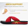 imageKuaiLu Womens Dressy Sandals with Arch Support Yoga Mat Comfortable Cushion Walking Criss Cross Slides Summer Beach Slip On Indoor Outdoor SlippersBlackRed