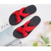 imageKuaiLu Womens Dressy Sandals with Arch Support Yoga Mat Comfortable Cushion Walking Criss Cross Slides Summer Beach Slip On Indoor Outdoor SlippersBlackRed