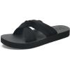 imageKuaiLu Womens Dressy Sandals with Arch Support Yoga Mat Comfortable Cushion Walking Criss Cross Slides Summer Beach Slip On Indoor Outdoor SlippersBlack