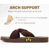 imageKuaiLu Womens Dressy Sandals with Arch Support Yoga Mat Comfortable Cushion Walking Criss Cross Slides Summer Beach Slip On Indoor Outdoor SlippersBrown