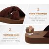 imageKuaiLu Womens Dressy Sandals with Arch Support Yoga Mat Comfortable Cushion Walking Criss Cross Slides Summer Beach Slip On Indoor Outdoor SlippersBrown