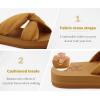 imageKuaiLu Womens Dressy Sandals with Arch Support Yoga Mat Comfortable Cushion Walking Criss Cross Slides Summer Beach Slip On Indoor Outdoor SlippersKhaki