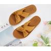 imageKuaiLu Womens Dressy Sandals with Arch Support Yoga Mat Comfortable Cushion Walking Criss Cross Slides Summer Beach Slip On Indoor Outdoor SlippersKhaki