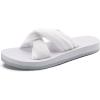imageKuaiLu Womens Dressy Sandals with Arch Support Yoga Mat Comfortable Cushion Walking Criss Cross Slides Summer Beach Slip On Indoor Outdoor SlippersWhite