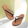imageKuaiLu Womens Fashion Flip Flops Ladies Lightweight Summer Beach Yoga Mat Thong Sandals with Comfortable Arch SupportKhakiblack