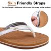 imageKuaiLu Womens Fashion Flip Flops Ladies Lightweight Summer Beach Yoga Mat Thong Sandals with Comfortable Arch SupportKhakiwhite