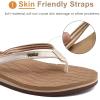imageKuaiLu Womens Fashion Flip Flops Ladies Lightweight Summer Beach Yoga Mat Thong Sandals with Comfortable Arch SupportShiny Beige