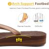 imageKuaiLu Womens Fashion Flip Flops Ladies Lightweight Summer Beach Yoga Mat Thong Sandals with Comfortable Arch SupportShiny Brown