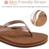 imageKuaiLu Womens Fashion Flip Flops Ladies Lightweight Summer Beach Yoga Mat Thong Sandals with Comfortable Arch SupportShiny Khaki