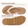 imageKuaiLu Womens Flip Flops Ladies Yoga Mat Platform Thong Sandals Dressy Womans Lightweight Summer Slip On Beach Flip Flop Sandles Soft Cushion Footbed Arch SupportBeigechoose a Smaller Size