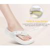 imageKuaiLu Womens Orthotic Cushion Flip Flops Sport Recovery Walking Sandals for Women with Comfortable Arch Support  Adjustable Flatform Slip On Indoor Outdoor For Summer CasualBright White
