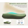 imageKuaiLu Womens Orthotic Cushion Flip Flops Sport Recovery Walking Sandals for Women with Comfortable Arch Support  Adjustable Flatform Slip On Indoor Outdoor For Summer CasualGreen