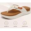 imageKuaiLu Womens Orthotic Cushion Flip Flops Sport Recovery Walking Sandals for Women with Comfortable Arch Support  Adjustable Flatform Slip On Indoor Outdoor For Summer CasualWhite Khaki