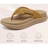 imageKuaiLu Womens Orthotic Cushion Flip Flops Sport Recovery Walking Sandals for Women with Comfortable Arch Support  Adjustable Flatform Slip On Indoor Outdoor For Summer CasualBeige