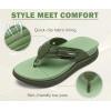 imageKuaiLu Womens Orthotic Cushion Flip Flops Sport Recovery Walking Sandals for Women with Comfortable Arch Support  Adjustable Flatform Slip On Indoor Outdoor For Summer CasualGreen