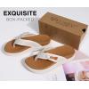 imageKuaiLu Womens Orthotic Cushion Flip Flops Sport Recovery Walking Sandals for Women with Comfortable Arch Support  Adjustable Flatform Slip On Indoor Outdoor For Summer CasualWhite Khaki