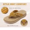 imageKuaiLu Womens Orthotic Cushion Flip Flops Sport Recovery Walking Sandals for Women with Comfortable Arch Support  Adjustable Flatform Slip On Indoor Outdoor For Summer CasualBeige