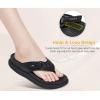 imageKuaiLu Womens Orthotic Cushion Flip Flops Sport Recovery Walking Sandals for Women with Comfortable Arch Support  Adjustable Flatform Slip On Indoor Outdoor For Summer CasualBlack