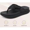 imageKuaiLu Womens Orthotic Cushion Flip Flops Sport Recovery Walking Sandals for Women with Comfortable Arch Support  Adjustable Flatform Slip On Indoor Outdoor For Summer CasualBlack