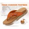 imageKuaiLu Womens Orthotic Cushion Flip Flops Sport Recovery Walking Sandals for Women with Comfortable Arch Support  Adjustable Flatform Slip On Indoor Outdoor For Summer CasualOrange Khaki