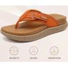 imageKuaiLu Womens Orthotic Cushion Flip Flops Sport Recovery Walking Sandals for Women with Comfortable Arch Support  Adjustable Flatform Slip On Indoor Outdoor For Summer CasualOrange Khaki