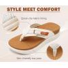 imageKuaiLu Womens Orthotic Cushion Flip Flops Sport Recovery Walking Sandals for Women with Comfortable Arch Support  Adjustable Flatform Slip On Indoor Outdoor For Summer CasualWhite Khaki