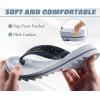imageKuaiLu Womens Orthotic Flip Flops with Arch Support Yoga Mat Cushion Fashion Rhinestone Sandals Summer Walking Beach Travel Thong Slides Comfy Plantar Fasciitis Indoor Outdoor Sandles US511Grey