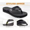 imageKuaiLu Womens Orthotic Flip Flops with Arch Support Yoga Mat Cushion Fashion Rhinestone Sandals Summer Walking Beach Travel Thong Slides Comfy Plantar Fasciitis Indoor Outdoor Sandles US511Black