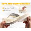 imageKuaiLu Womens Orthotic Flip Flops with Arch Support Yoga Mat Cushion Fashion Rhinestone Sandals Summer Walking Beach Travel Thong Slides Comfy Plantar Fasciitis Indoor Outdoor Sandles US511Beige White