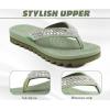 imageKuaiLu Womens Orthotic Flip Flops with Arch Support Yoga Mat Cushion Fashion Rhinestone Sandals Summer Walking Beach Travel Thong Slides Comfy Plantar Fasciitis Indoor Outdoor Sandles US511Green