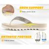 imageKuaiLu Womens Orthotic Flip Flops with Arch Support Yoga Mat Cushion Fashion Rhinestone Sandals Summer Walking Beach Travel Thong Slides Comfy Plantar Fasciitis Indoor Outdoor Sandles US511Beige White