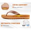 imageKuaiLu Womens Orthotic Flip Flops with Arch Support Yoga Mat Cushion Fashion Rhinestone Sandals Summer Walking Beach Travel Thong Slides Comfy Plantar Fasciitis Indoor Outdoor Sandles US511Khaki