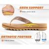 imageKuaiLu Womens Orthotic Flip Flops with Arch Support Yoga Mat Cushion Fashion Rhinestone Sandals Summer Walking Beach Travel Thong Slides Comfy Plantar Fasciitis Indoor Outdoor Sandles US511Beige