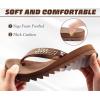 imageKuaiLu Womens Orthotic Flip Flops with Arch Support Yoga Mat Cushion Fashion Rhinestone Sandals Summer Walking Beach Travel Thong Slides Comfy Plantar Fasciitis Indoor Outdoor Sandles US511Brown