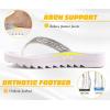 imageKuaiLu Womens Orthotic Flip Flops with Arch Support Yoga Mat Cushion Fashion Rhinestone Sandals Summer Walking Beach Travel Thong Slides Comfy Plantar Fasciitis Indoor Outdoor Sandles US511Silver White