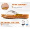 imageKuaiLu Womens Orthotic Flip Flops with Arch Support Yoga Mat Cushion Fashion Rhinestone Sandals Summer Walking Beach Travel Thong Slides Comfy Plantar Fasciitis Indoor Outdoor Sandles US511White Khaki