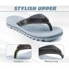 imageKuaiLu Womens Orthotic Flip Flops with Arch Support Yoga Mat Cushion Fashion Rhinestone Sandals Summer Walking Beach Travel Thong Slides Comfy Plantar Fasciitis Indoor Outdoor Sandles US511Grey
